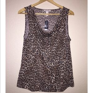 Leopard Cowl Neck Top